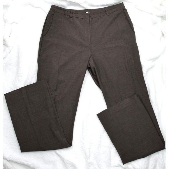 Vintage Y2K Theory Starlight Pants Brown Wool Blend Made USA‎ sz 10 - Picture 1 of 11